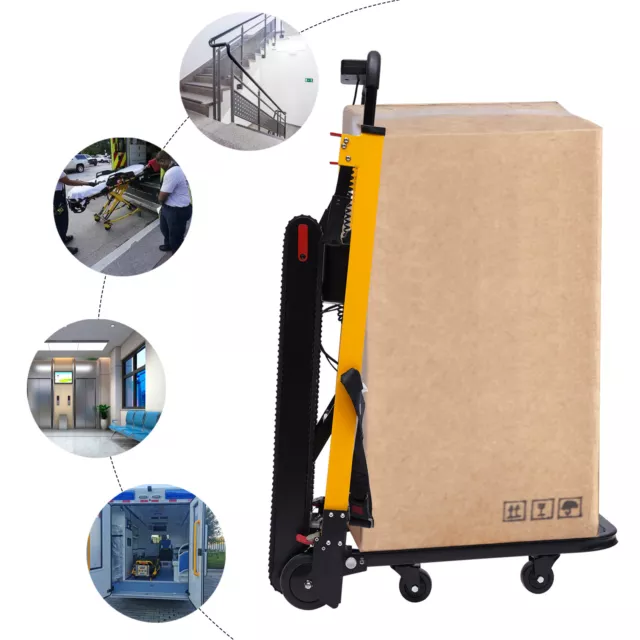 Electric Folding Stair Climbing Hand Truck Portable 6 Wheel Warehouse Cart Dolly