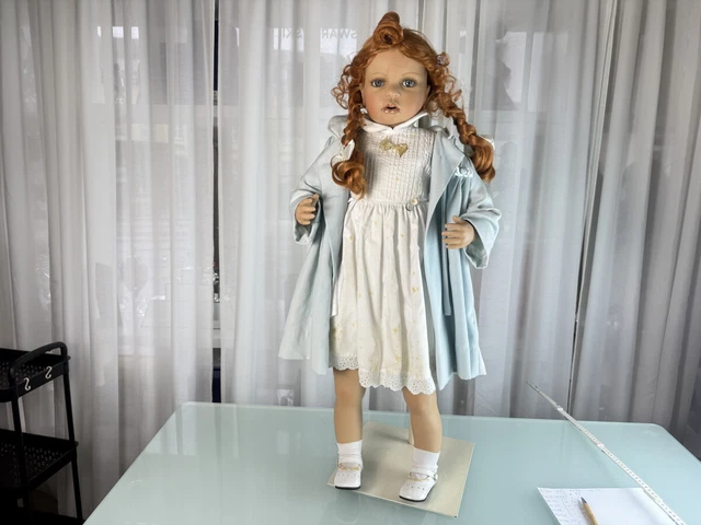 Künstlerpuppe Inge Tenbusch Porzellan Puppe 50 cm. Top Zustand
