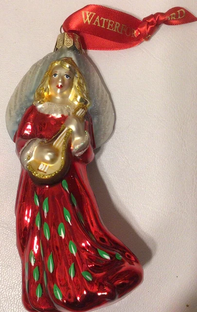 VINTAGE RARE WATERFORD Holiday Heirlooms Angel with Lyre Xmas Ornament ...