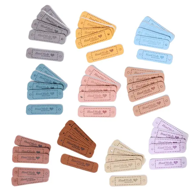 50x Handmade Labels Leather Tags Handmade with Love Embellishment for Knitting