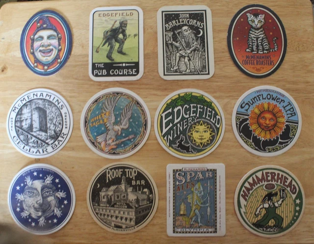 Set 12 McMenamins Pub Bar Beer Paper Coasters all Different Oregon Washington