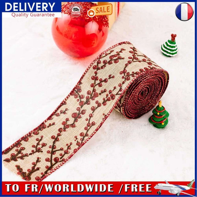 Christmas Tree Ribbon Cartoon Stickers Ribbon Craft Ornament for Wreath (F)