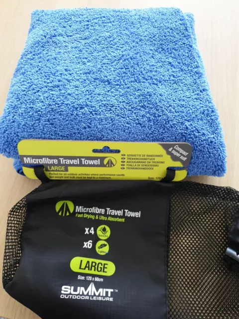 Summit Micro Fibre Towel Camping Outdoor Fast Drying Effective Soft 120 x 60cm