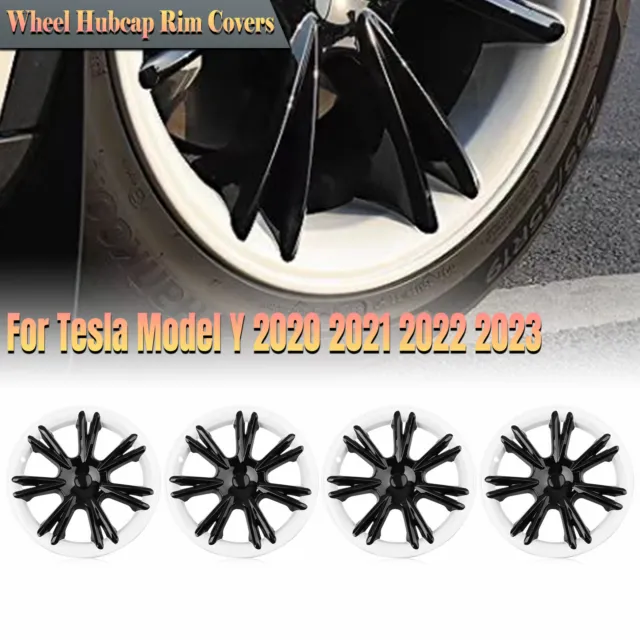 For Tesla Model Y 2020 2022 2021 2023 19" Car Side Wheel Hubcaps Rim Cover Trim