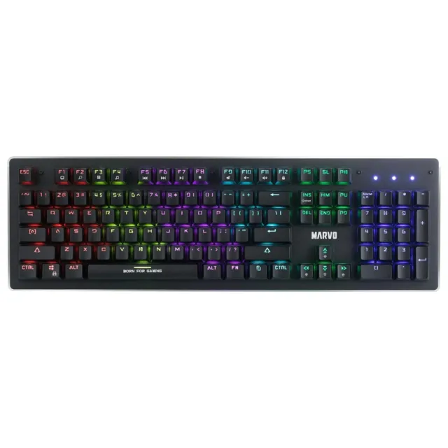 Marvo KG909 Mechanical Gaming Keyboard - Rainbow Backlit with LED for Each Key,