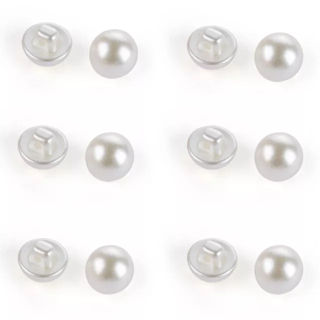 50Pcs 15mm Pearl Buttons for Sewing Half  Round White Button Mushrooms  Dress