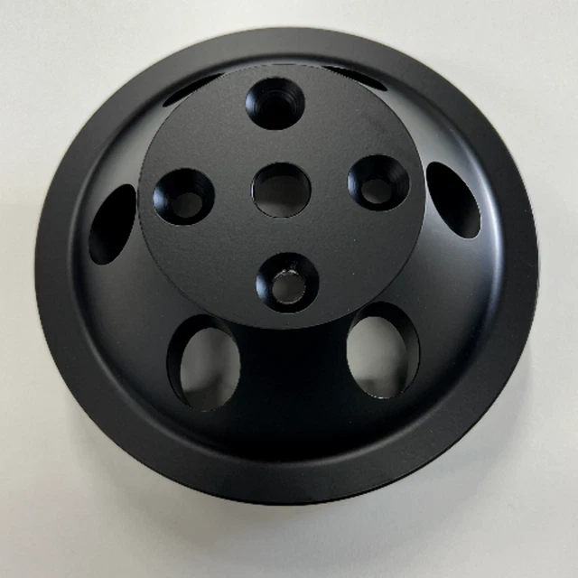 SBC SMALL BLOCK Chevy Black Aluminum Water Pump Pulley 2 Groove LWP 327