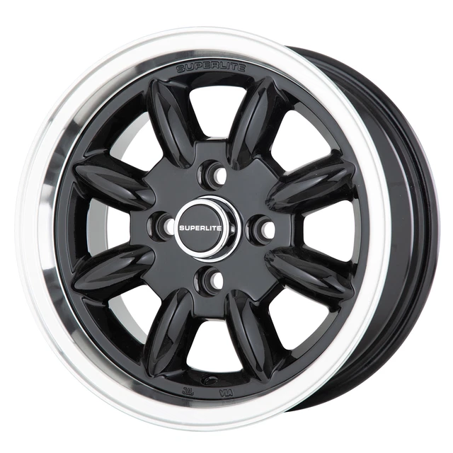 6&X13& JBW SUPERLITE 4x98 BLACK/HL ALLOY WHEELS FITS CLASSIC FIAT (x4 ...