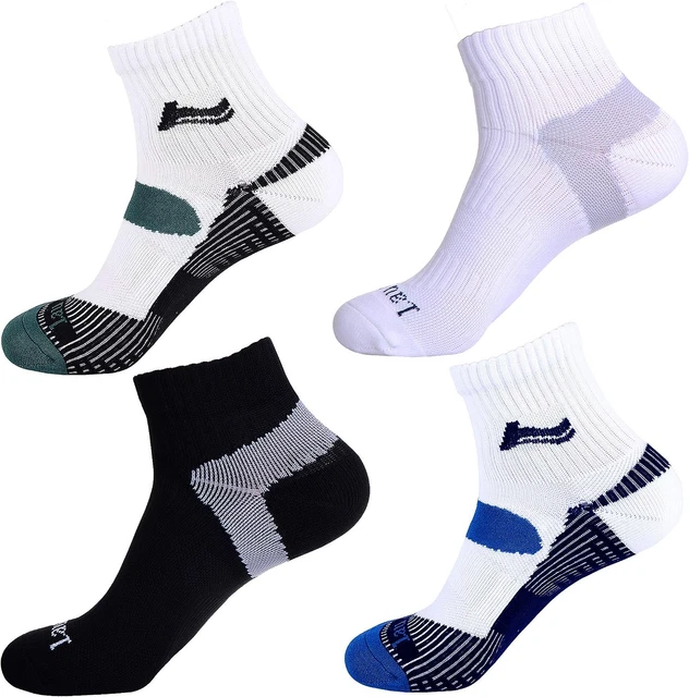 Laulax 4 paia calze da corsa professionali Coolmax da uomo, protezione 2 archi, 2 UK