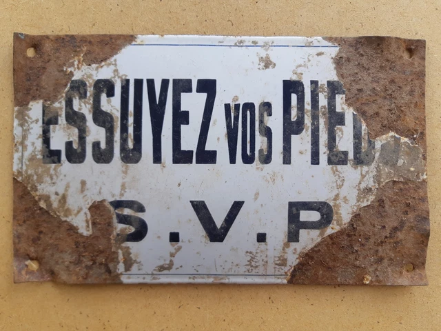 Ancienne Plaque émaillée "ni Chiens Ni Vélos" - Utilitaire - Bel état
