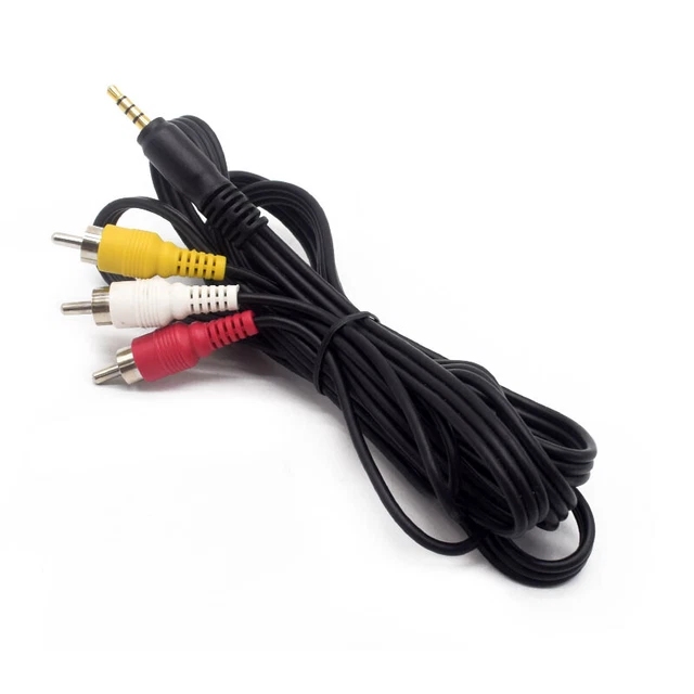 3.5mm AV To 3RCA Cable Adapter For Sony Canon Camcorders – Used, Fully Functional