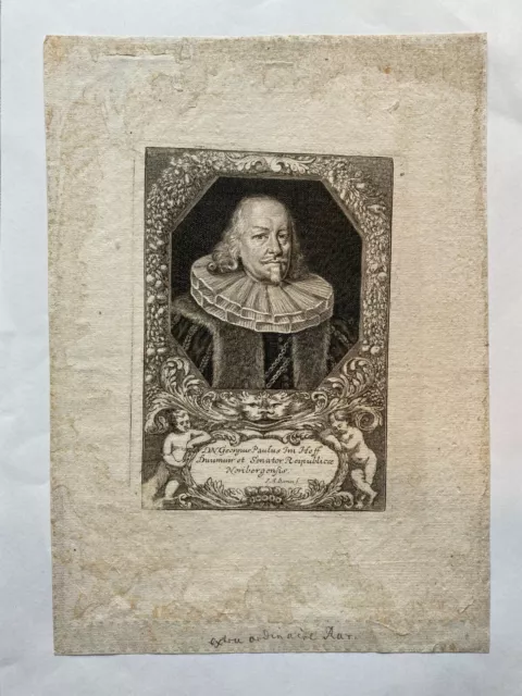 Stich DN Georgius Paulus Im Hoff  Portrait von Georg Paul Imhof (1603-1689) S5_0