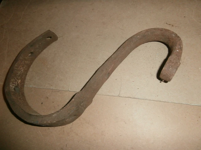 Antique Forged Heavy Iron Kettle  Type S Hook Hanger