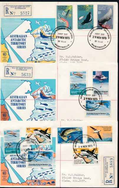 1973 Aat Food Chain & Aircraft Macquarie Island Base Wcs Covers Registered