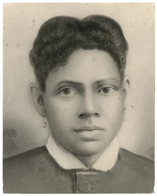 Black African American Woman Beauty Ada Fox Crayon Charcoal Photogravure 1898?