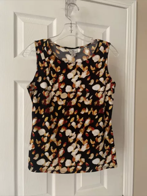 Worthington Women's Size S  Gorgeous Black Orange ￼Sleeveless ￼Tank Top