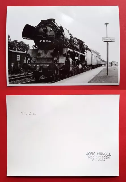 Foto AK Eisenbahn 1980 Dampflok BR 41 1225-6 am Bahnsteig EILSLEBEN  ( 21107
