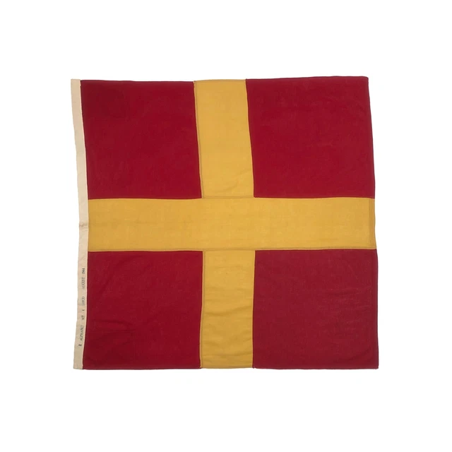 Large Vintage Nautical Signal Flag Maritime Cotton Navy Ship Letter Romeo R