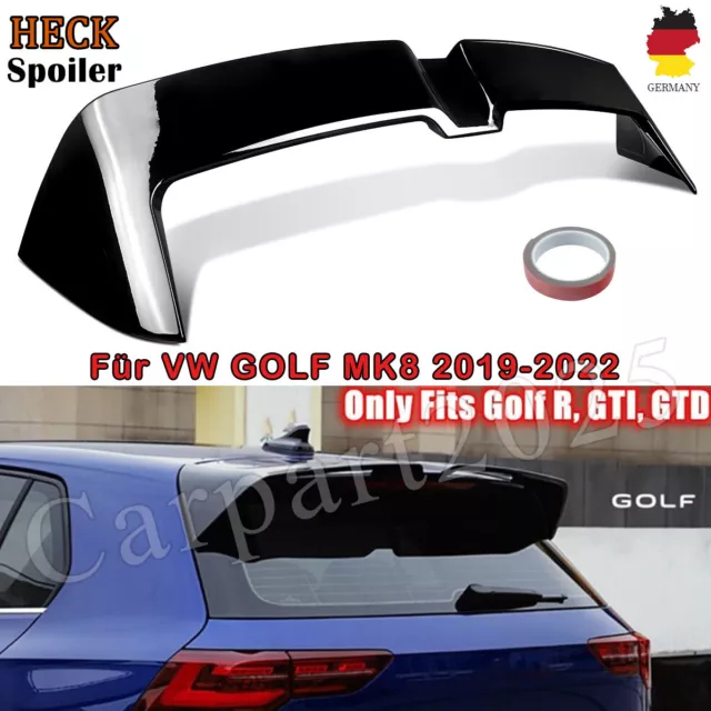 Dachspoiler Flügel Heckspoiler für VW Golf 8 R GTI GTD Glänz Schwarz OTG Look