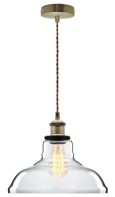 Vintage Glass Shade Chandelier Pendant Ceiling Club Pub Restaurant Diner Light