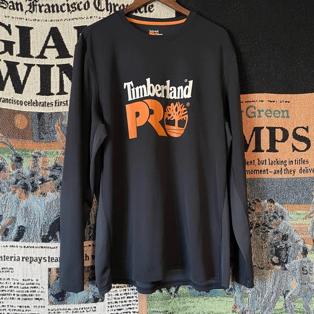 Timberland PR Navy Blue Long Sleeve Dri-Fit Type Big Logo Mens Size XXL 0525