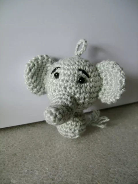 NEU Häkel Elefant Schlüsselanhänger Amigurumi gehäkelt Handarbeit Taschenbaumler