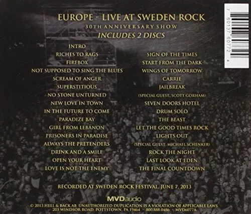 Live at Sweden Rock: 30th Anniversary Show by Europe 3