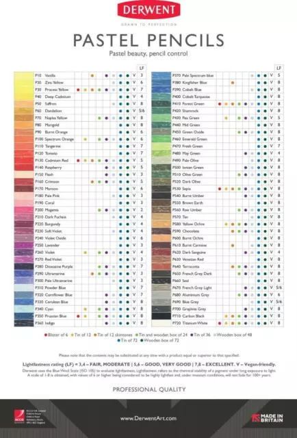 Derwent Pastel Pencils - All Single Colours