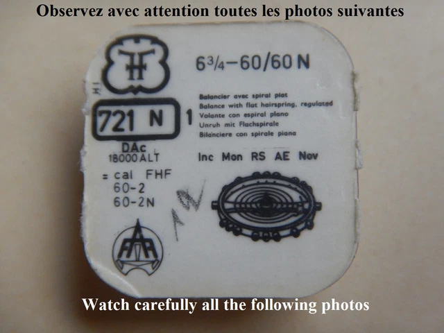 Neuf Balancier Fhf 57-21 @ Nos @ Balance Fhf 57-21 Part 721 @ Neuf Sous