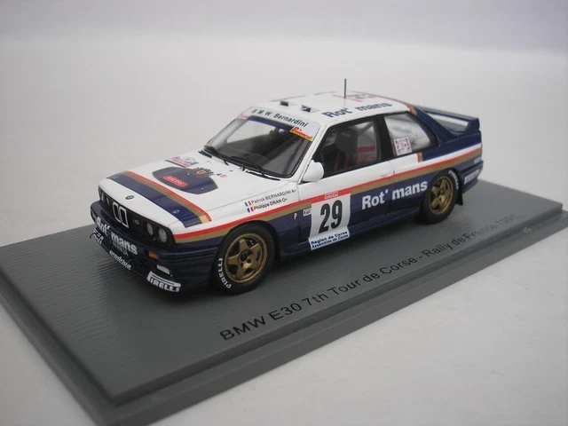 BMW M3 E30 #29 7th Tour De Corse 1991 P.Bernardini 1/43 spark S8489 Neuf