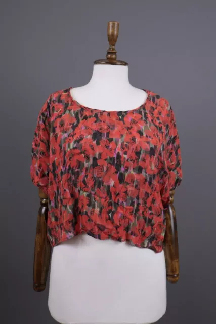 ELEMENTE CLEMENTE Multicolor Floral Lightweight Blouse Shirt Top Size 2