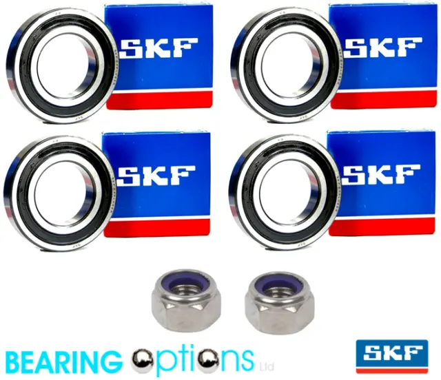 4 SKF Trailer Wheel Bearings & 2 Nylok Nuts Erde 100 101 102 107 120 121 122 127