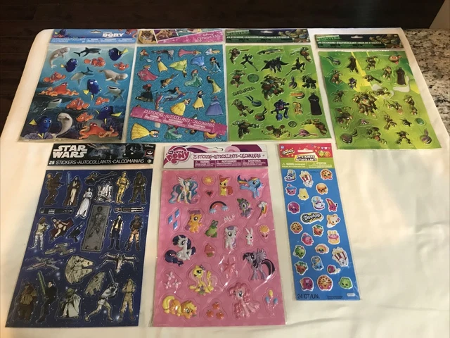 Star Wars, TMNT X 2, FINDING DORY, MY LITTLE PONY 24/25 Stickers  3D Puffy NIP