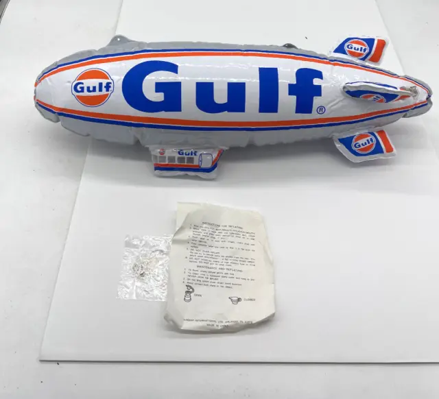 GULF Gas & Oil Advertising Blow Up Blimp NOS w/ Hanging setup & Instruction NIP