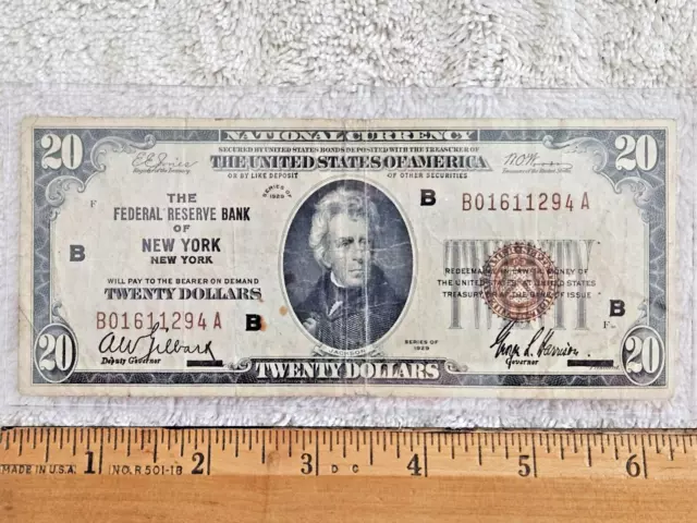 Series 1929 US Twenty Dollar Bill $20 - The Federal Reserve Bank of New York