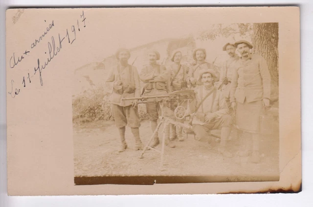 Cpa  Armee Army  -  Guerre War 1914-1918 Chasseurs Alpins Avec Mitrailleuse ~D10