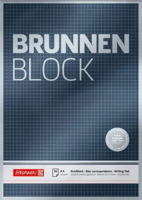 BRUNNEN Briefblock Premium A4 90g kariert