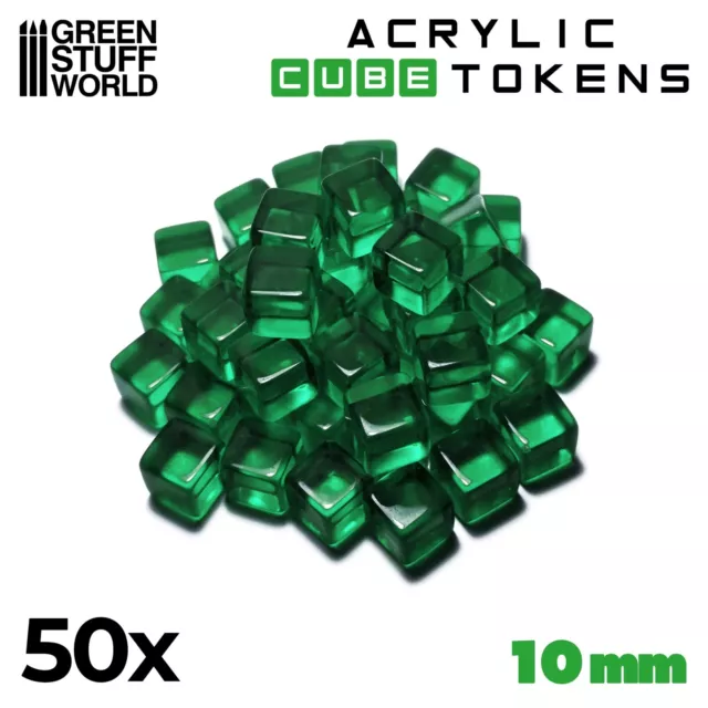 Tokens Cubos VERDES 10mm - Marcadores Meeples - Juegos de Mesa Cartas