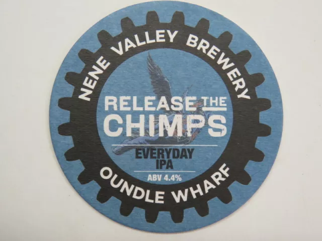 BEER COASTER: NENE VALLEY Brewery Release the Chimps IPA ~ Oundle Wharf, ENGLAND