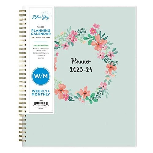 Blue sky 2023 2024 academic year weekly and monthly planner 8 5 x 11