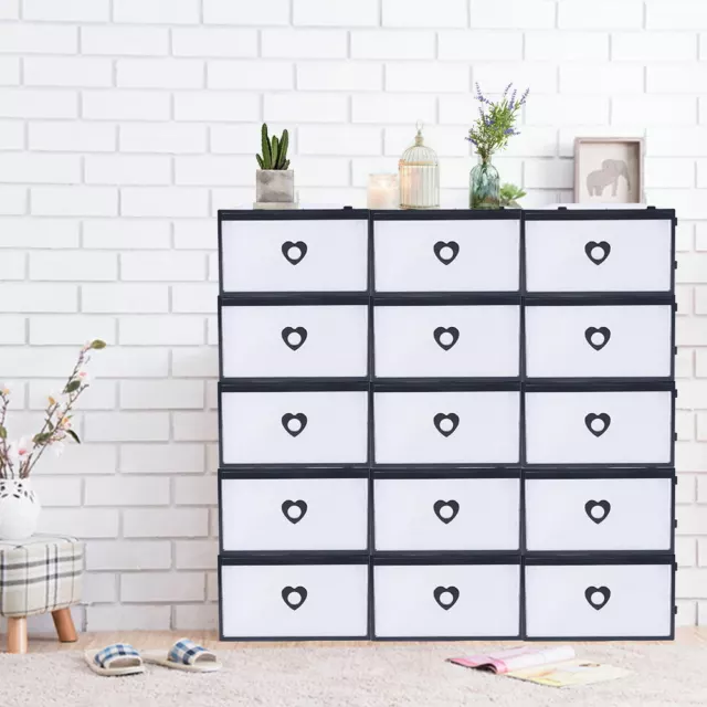 24 Pcs Foldable Plastic Transparent Shoe Box Storage Clear Stackable Organizer