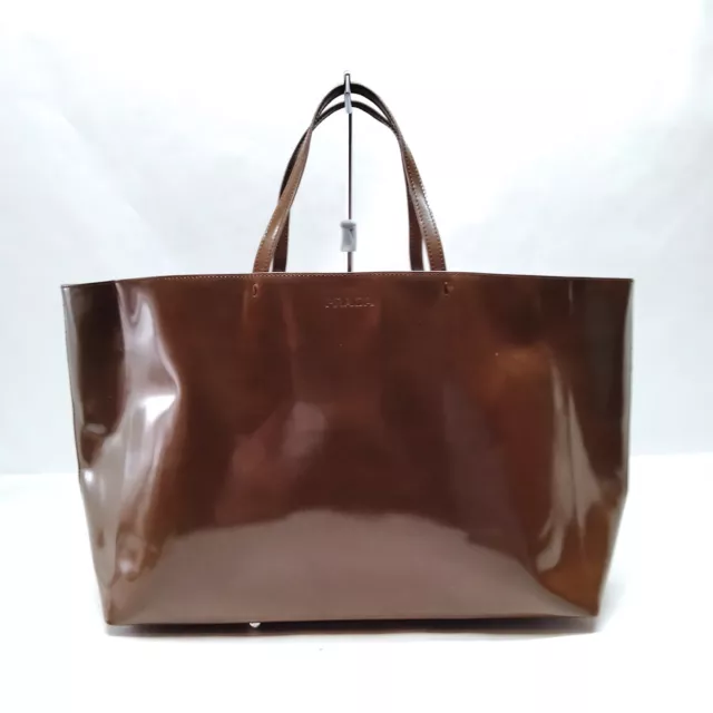 Prada Hand Bag  Brown Enamel 1179720