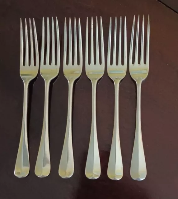 Six Old English Hallmarked Silver Dessert Forks