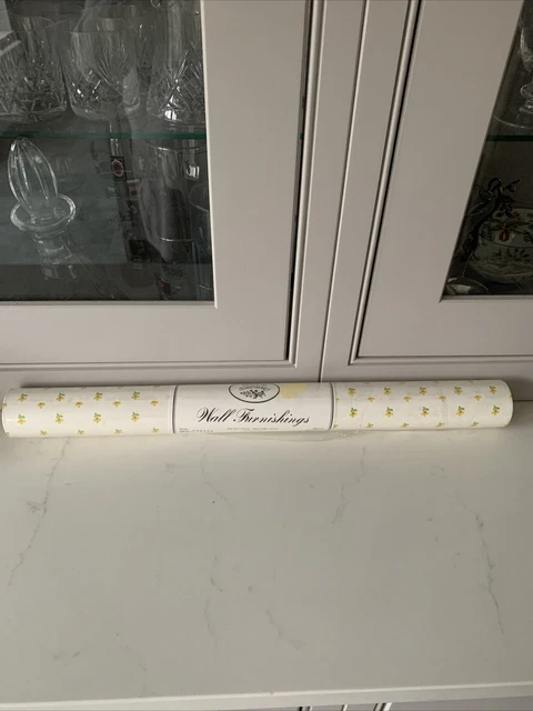 Laura Ashley Vintage Wallpaper Wood Violet Yellow Ditsy floral 1 full Roll
