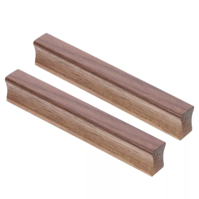 2 Pcs Black Walnut Solid Wood Handle Drawer Pulls in Closet Dresser