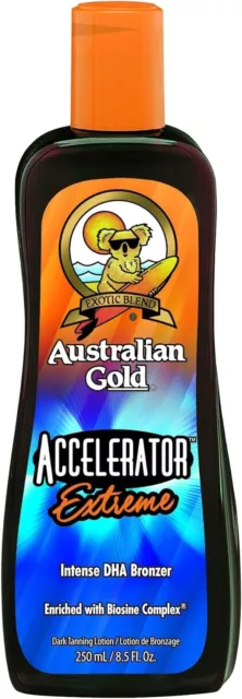 Australian Gold Accelerator Extreme 250ml Sunbed Tan Cream Tanning Lotion