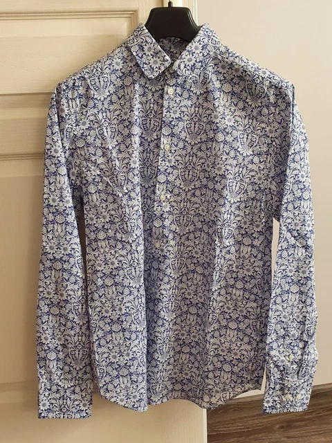 Chemise Esprit Manches Longues à Carreaux Gris - Taille L Slim Fit, Occasion Très Bon état, Coton/jean