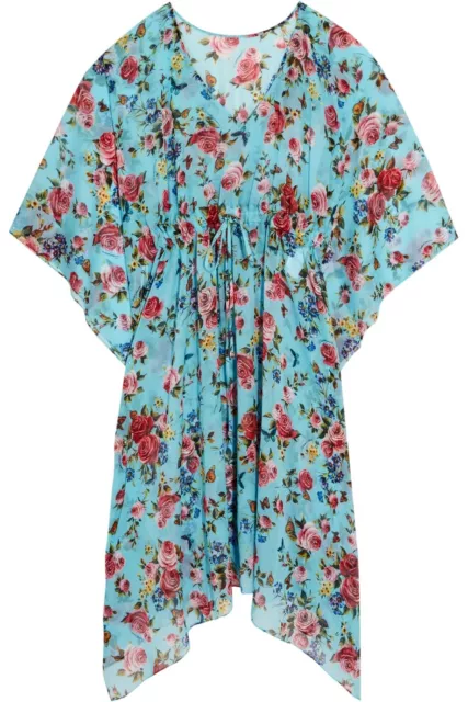 DOLCE & GABBANA Floral Printed silk-blend chiffon kaftan, Size IT 42, US 6 NWOT