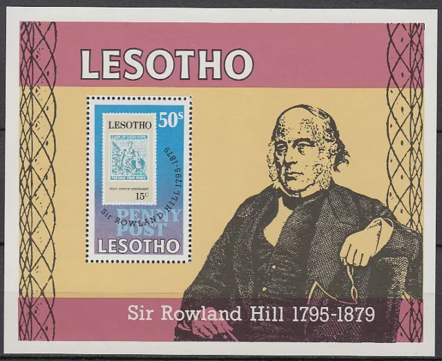 Lesotho 1979 ** Bl.3 personnalités personalities Rowland Hill [st2720]
