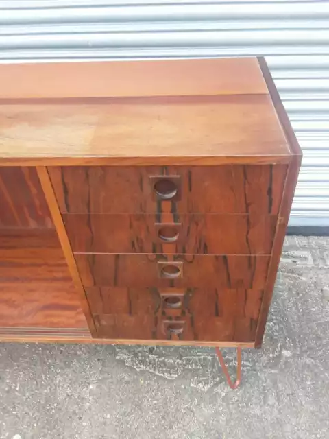 Vintage retro Mid Century rosewood sideboard tv record cabinet 60s 70s Danish 2